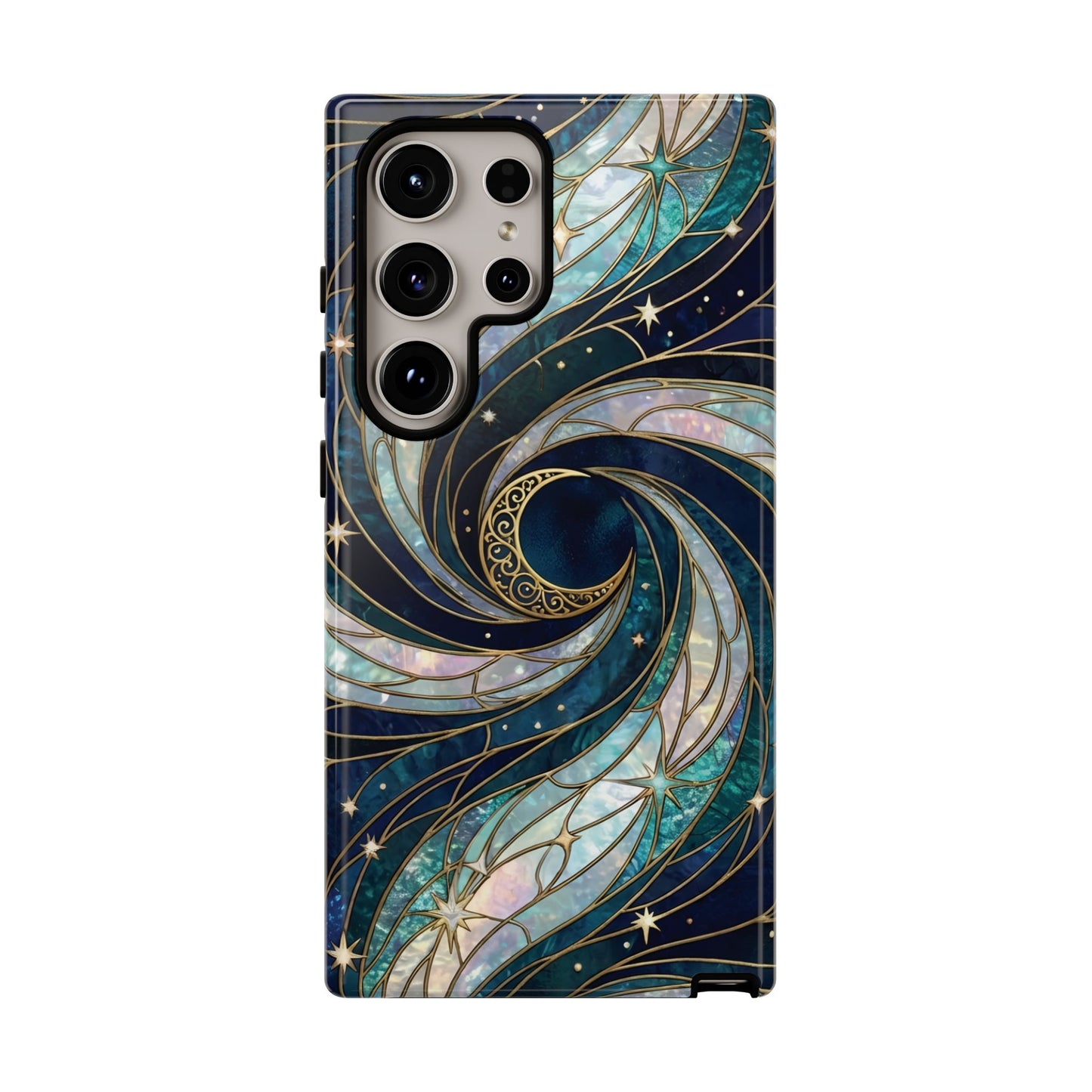 Elegant Navy & Teal Celestial Swirl Phone Case