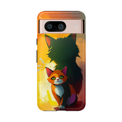 Acrylic Style Shadow Cat Design Phone Case