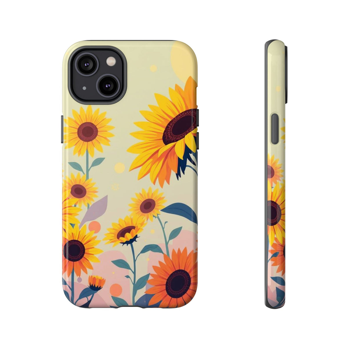 Modern Flat Sunflower Design Phone Case - Multicolor Phone Case - iPhone 14 Plus / Glossy