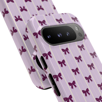 Retro Plum Purple Bow Pattern Phone Case