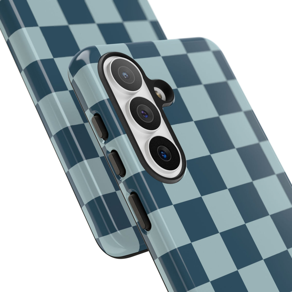 Blue Checked Pattern Phone Case - Blue Phone Case