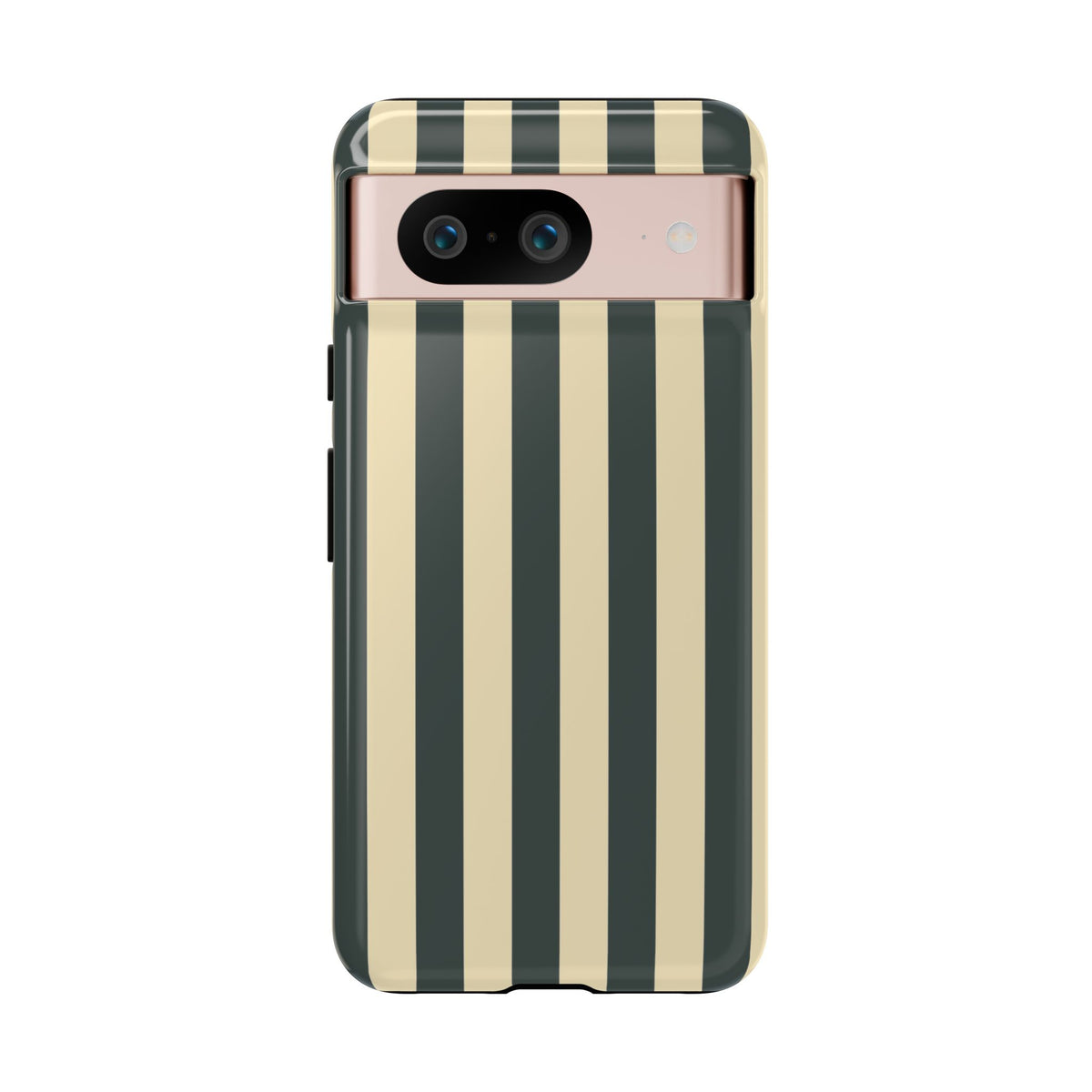 Green & Beige Stripe Pattern Phone Case - Green Phone Case - Google Pixel 8 / Glossy