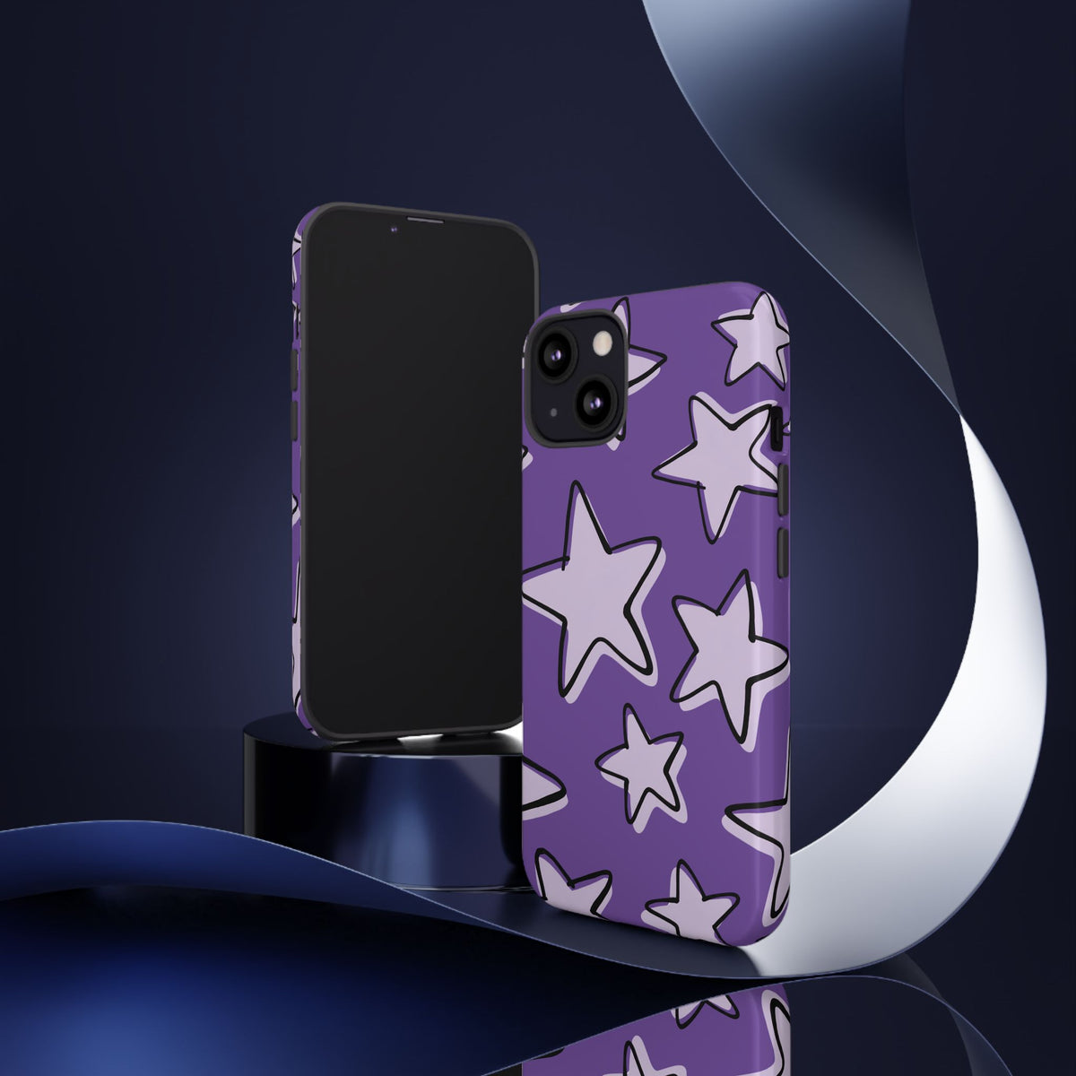 Violet Purple Doodle Star Phone Case