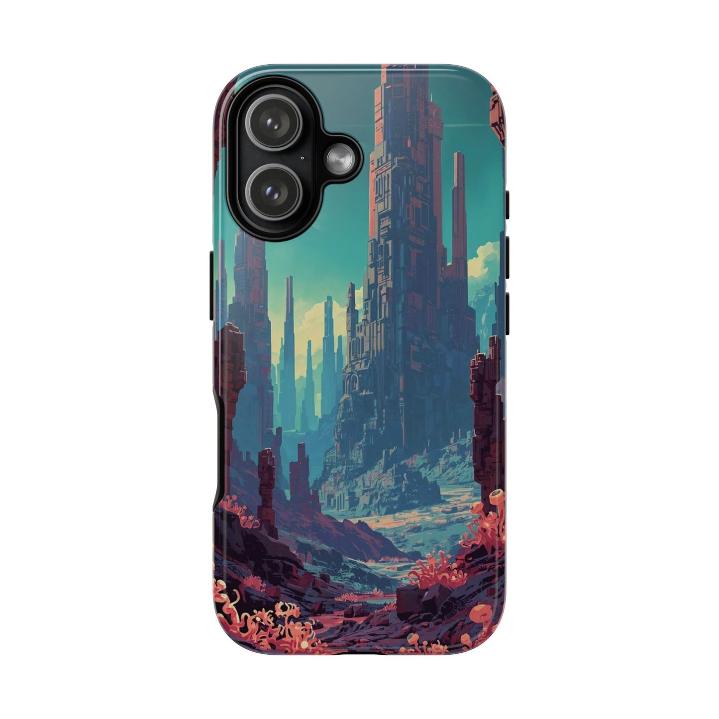 Alien Monolith Valley Sci-fi Phone Case - Pink Phone Case - iPhone 17 / Glossy