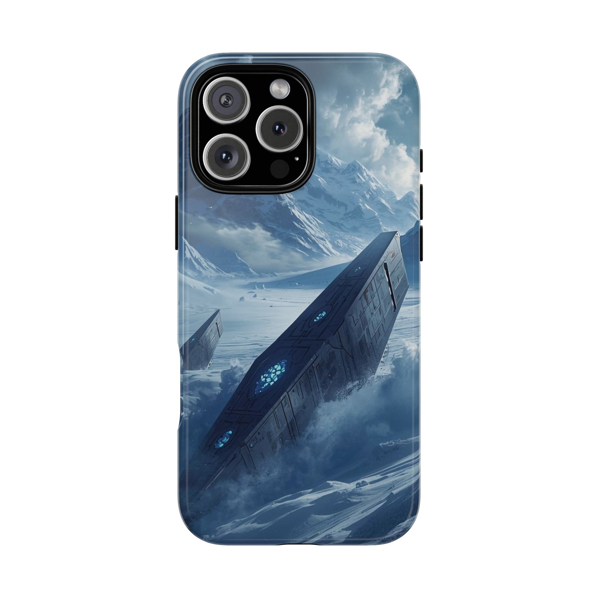 Frozen Alien Wreckage Sci-fi Phone Case - Blue Phone Case - iPhone 16 Pro Max / Glossy