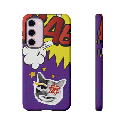 Bold Purple Pop Art Cat Phone Case - Purple Phone Case - Samsung Galaxy S23 Plus / Glossy