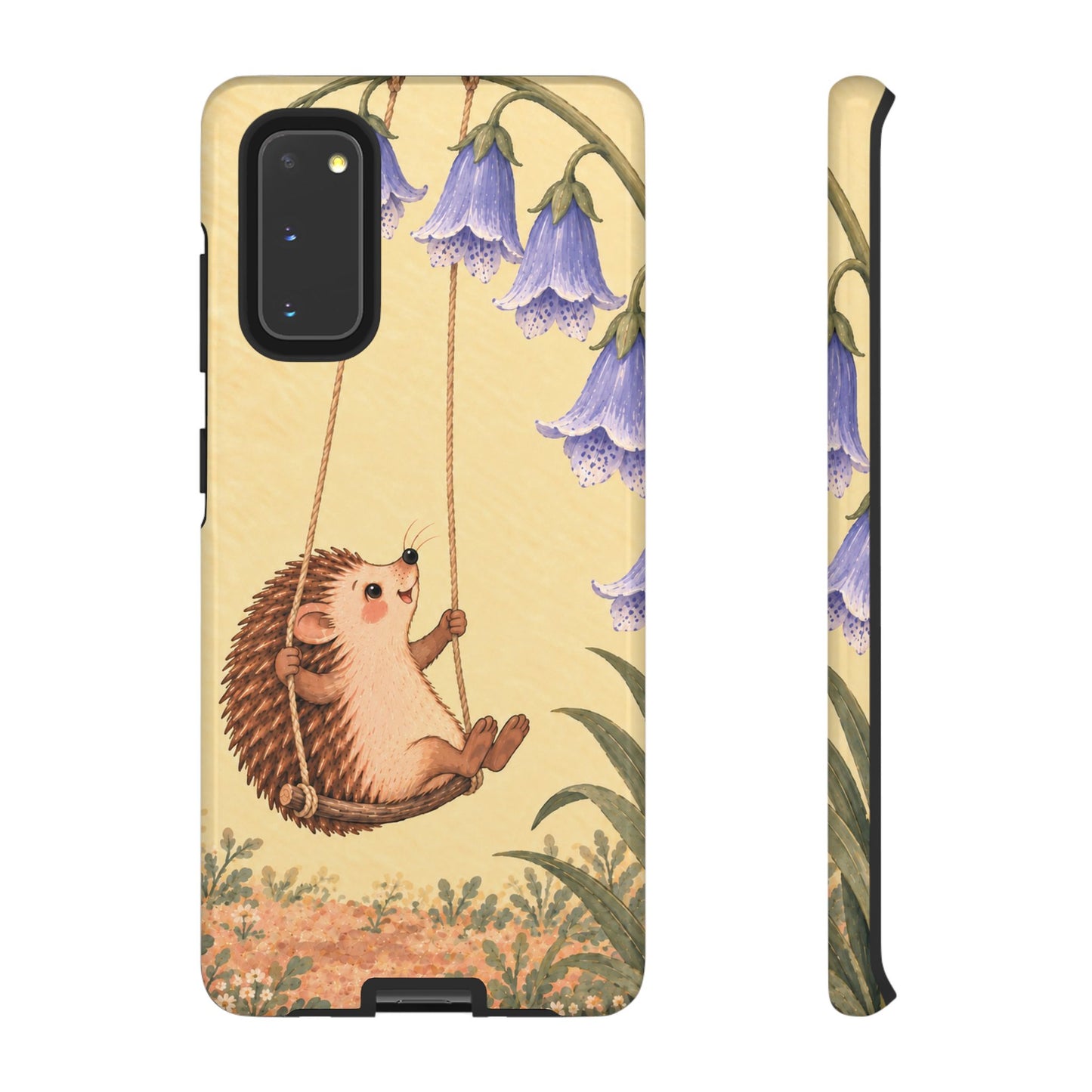 Whimsical Buttercream Hedgehog and Bluebell Phone Case - Yellow Phone Case - Samsung Galaxy S20 / Glossy