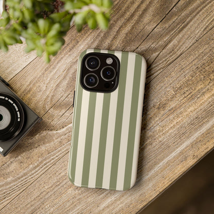 Phone Case - ’Olive & Beige Stripe Pattern’ Phone Case