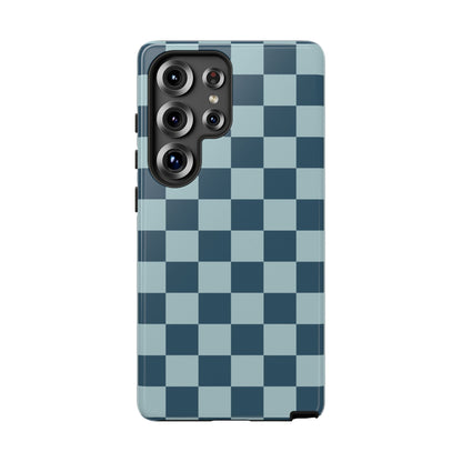 Samsung Galaxy S25 Ultra / Glossy Phone Case - ’Blue Checkered Pattern’ Phone Case