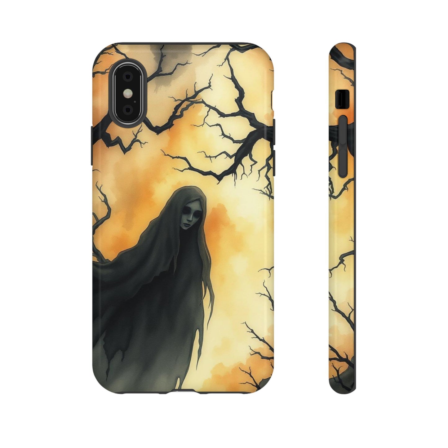 iPhone X / Glossy Phone Case - Watercolour Gothic Deathly Woman Phone Case
