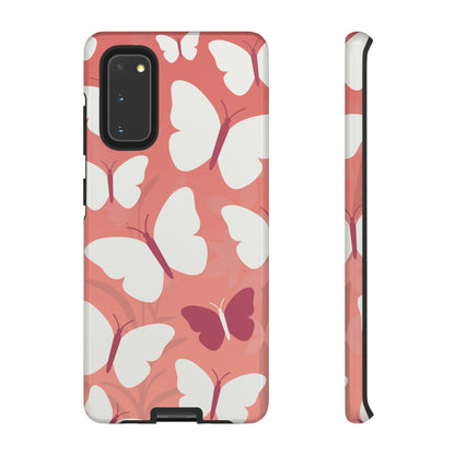 Minimalist Pink Butterfly Pattern Phone Case - Pink Phone Case - Samsung Galaxy S20 / Glossy