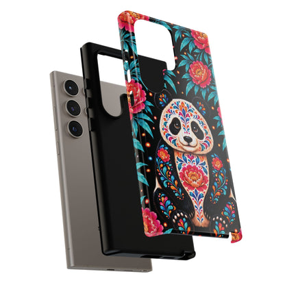 Cute Pink and Turquoise Calavera Panda Phone Case - Multicolor Phone Case
