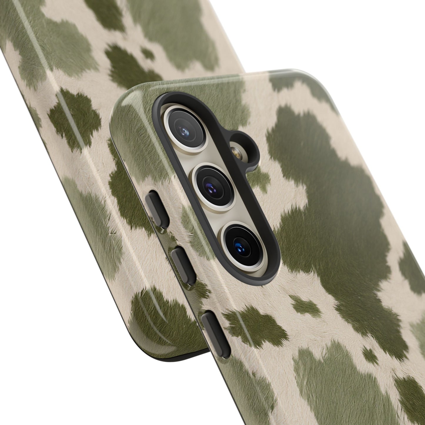 Stylish Olive Green Cow Print Phone Case
