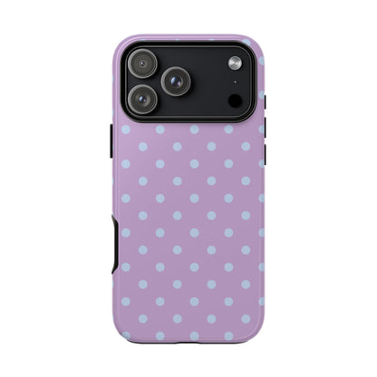 Trendy Lilac & Ice Blue Dot Pattern Phone Case