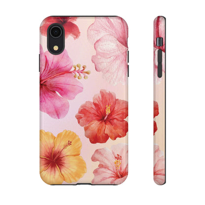 iPhone XR / Glossy Phone Case - ’Pink Hibiscus Pattern #1’ Phone Case