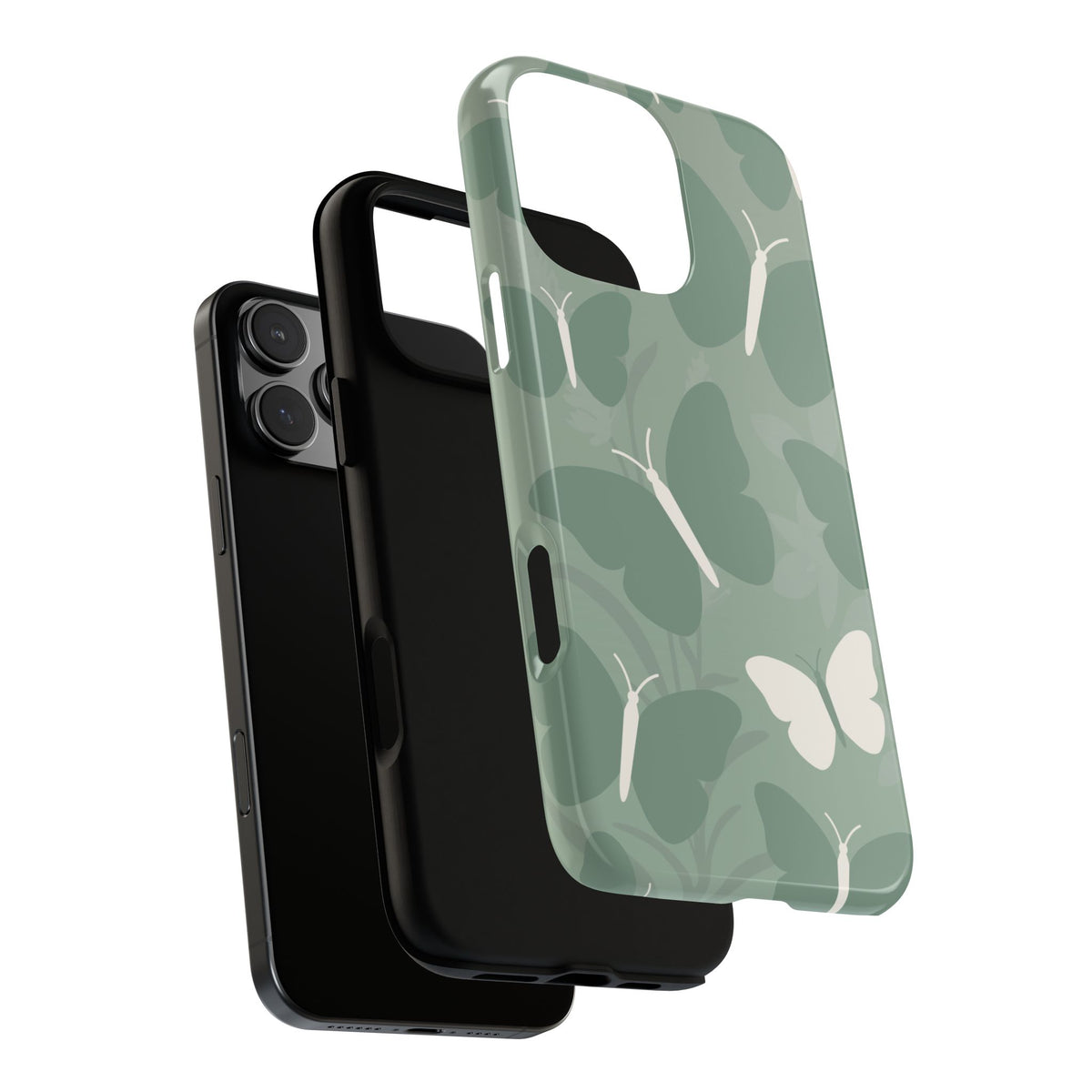 Minimalist Mint Green Butterfly Pattern Phone Case - Green Phone Case