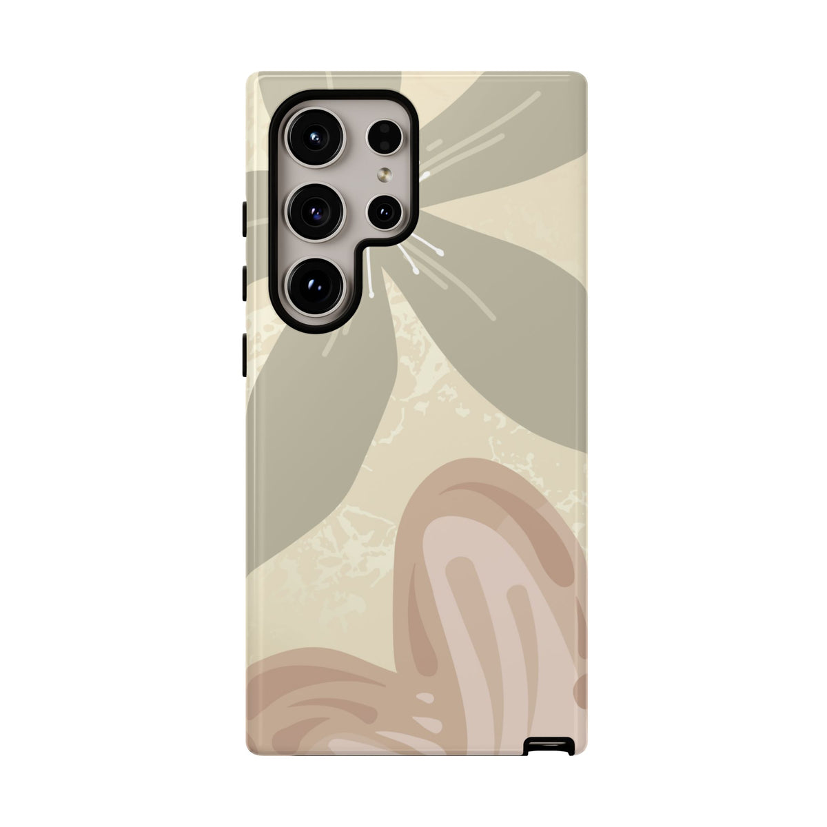Hibiscus Heart Pattern Phone Case - Beige Phone Case - Samsung Galaxy S24 Ultra / Glossy