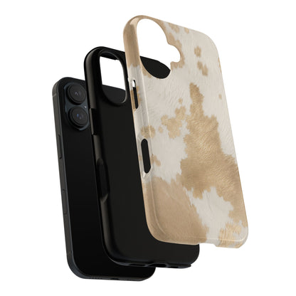 Elegant Champagne Cow Print Phone Case