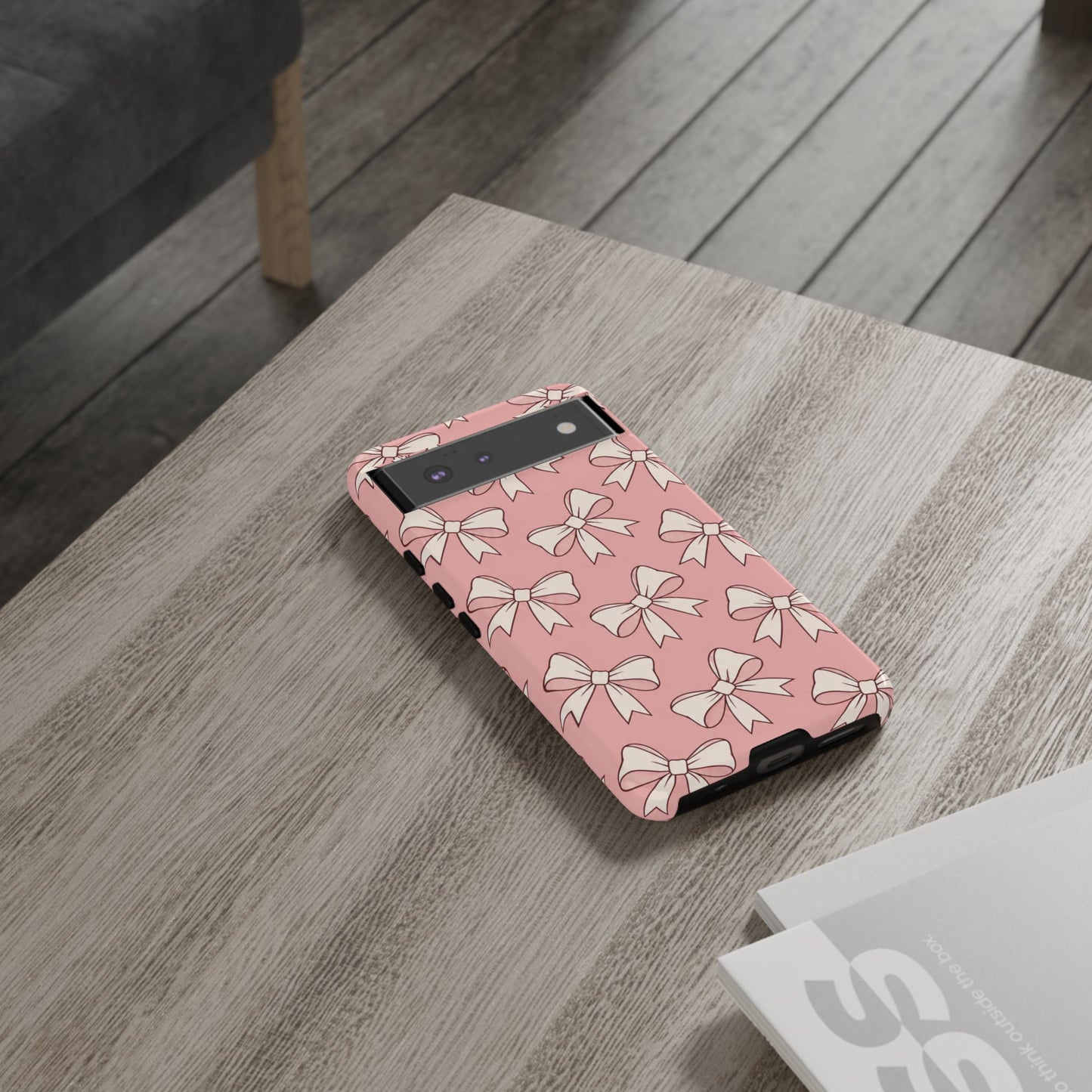 Chic Blush Pink Bow Pattern Phone Case