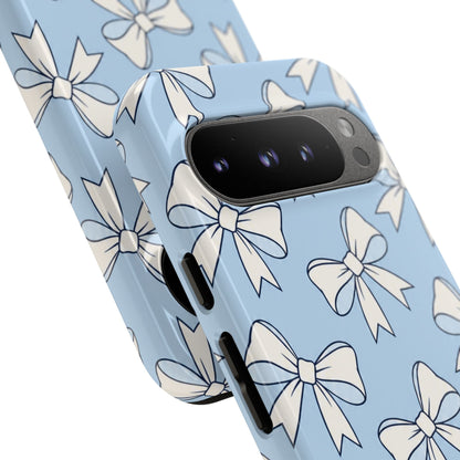Chic Powder Blue Bow Pattern Phone Case