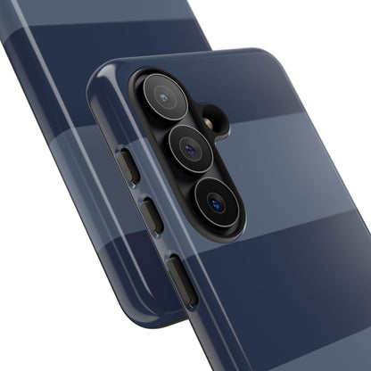Dark Blue Horizontal Stripe Pattern Phone Case - Blue Phone Case