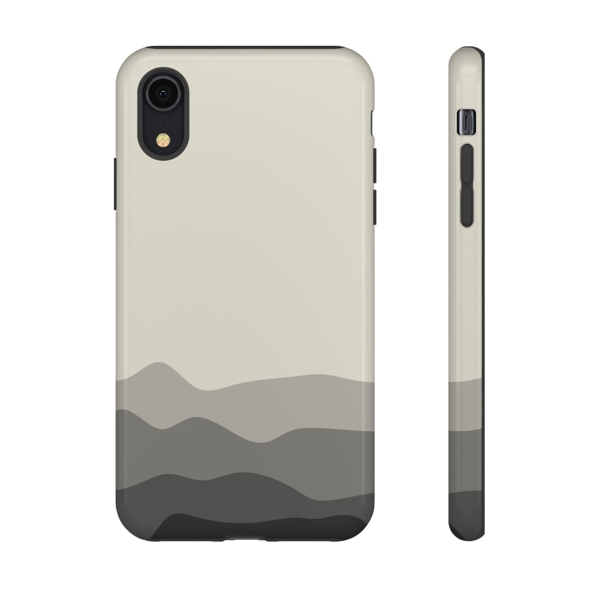 Ivory Abstract Waves Protective Phone Case - White Phone Case - iPhone XR / Glossy