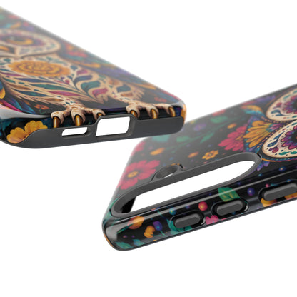 Vibrant Purple and Teal Calavera Owl Phone Case - Multicolor Phone Case