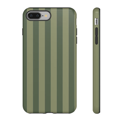 Green Stripe Pattern Phone Case - Green Phone Case - iPhone 8 Plus / Glossy