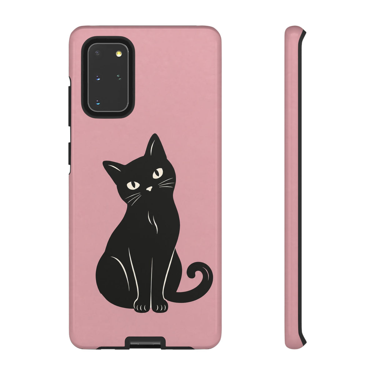 Minimalist Blush Pink & Black Cat Phone Case