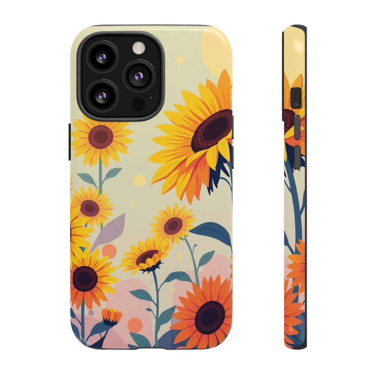 Modern Flat Sunflower Design Phone Case - Multicolor Phone Case - iPhone 13 Pro / Glossy