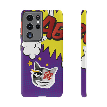 Bold Purple Pop Art Cat Phone Case - Purple Phone Case - Samsung Galaxy S21 Ultra / Glossy