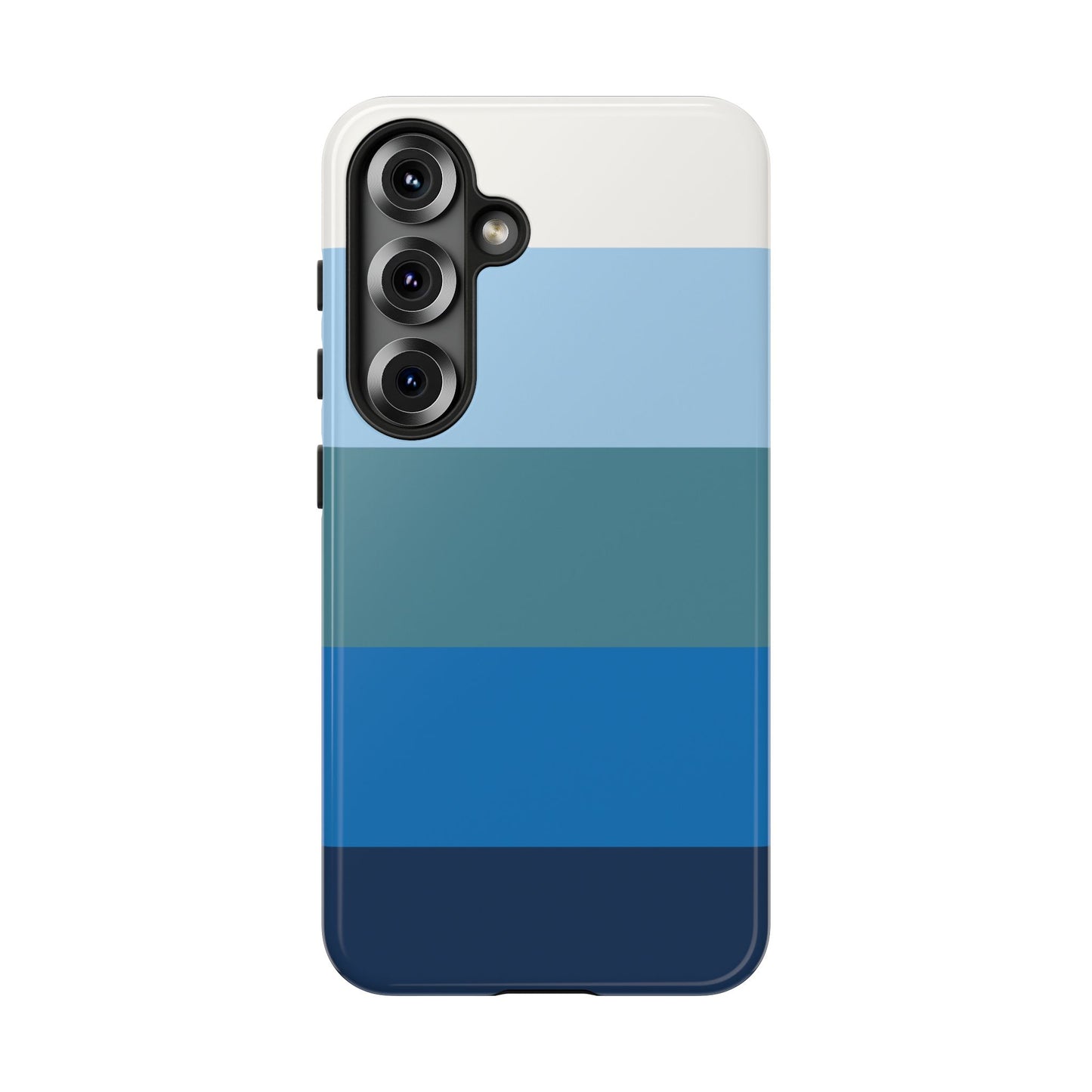 Blue and White Stripe Pattern Phone Case - Blue Phone Case - Samsung Galaxy S25 / Glossy