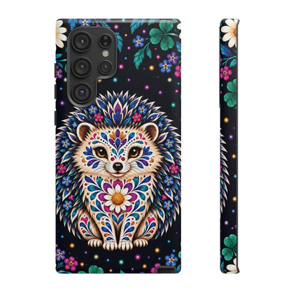 Vibrant Purple and Teal Calavera Hedgehog Phone Case - Multicolor Phone Case - Samsung Galaxy S22 Ultra / Glossy