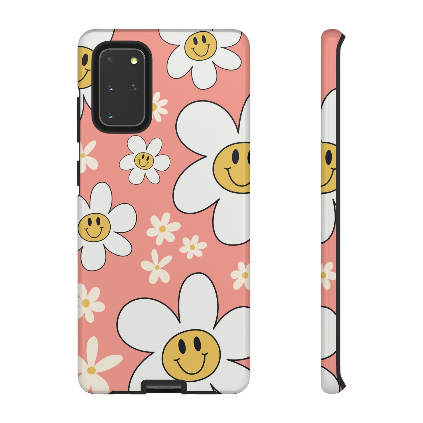 Fun Retro Daisy Pattern with Pink Background Phone Case - Pink Phone Case - Samsung Galaxy S20+ / Glossy