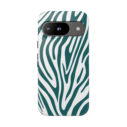 Graphic Teal Tiger Print Phone Case