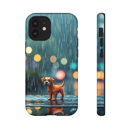 iPhone 12 Mini / Glossy Phone Case - Origami ’Soggy Dog’ Design Phone Case