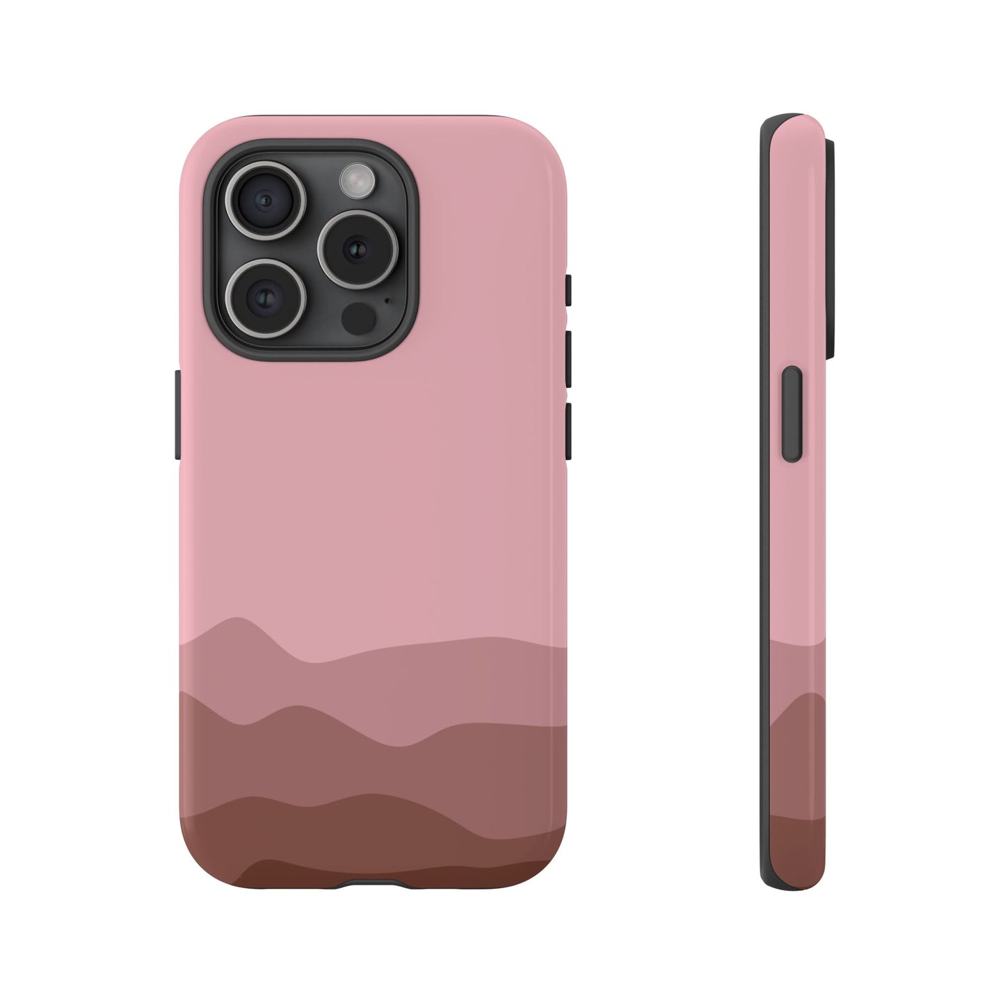 Pink Abstract Waves Protective Phone Case - Pink Phone Case - iPhone 15 Pro / Glossy