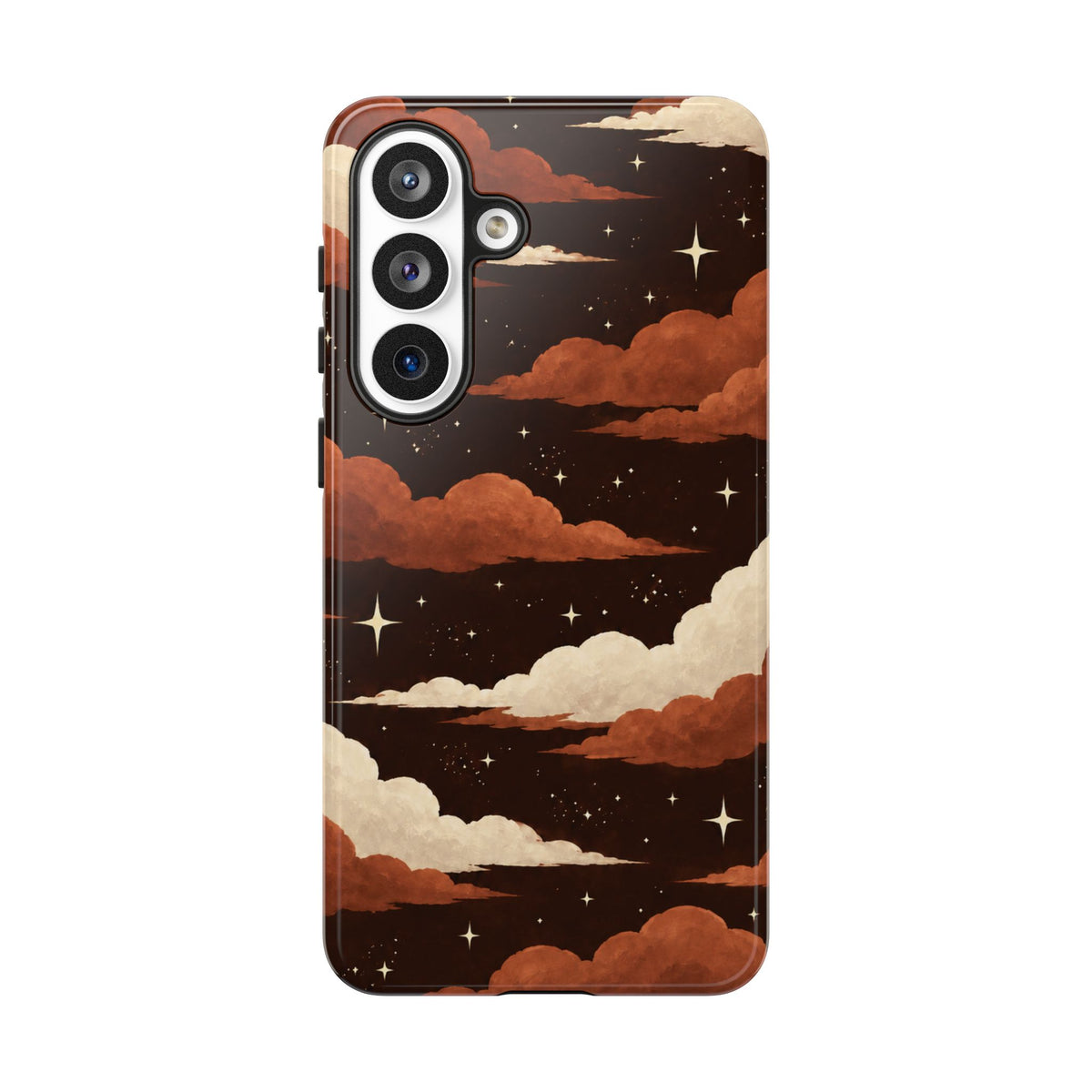 Illustrated Burnt Orange Clouds & Stars Phone Case