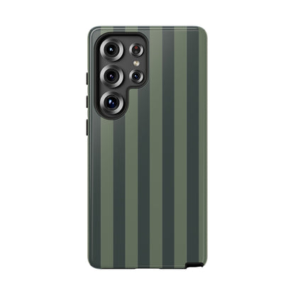 Samsung Galaxy S25 Ultra / Glossy Phone Case - ’Dark Green Stripe Pattern’ Phone Case