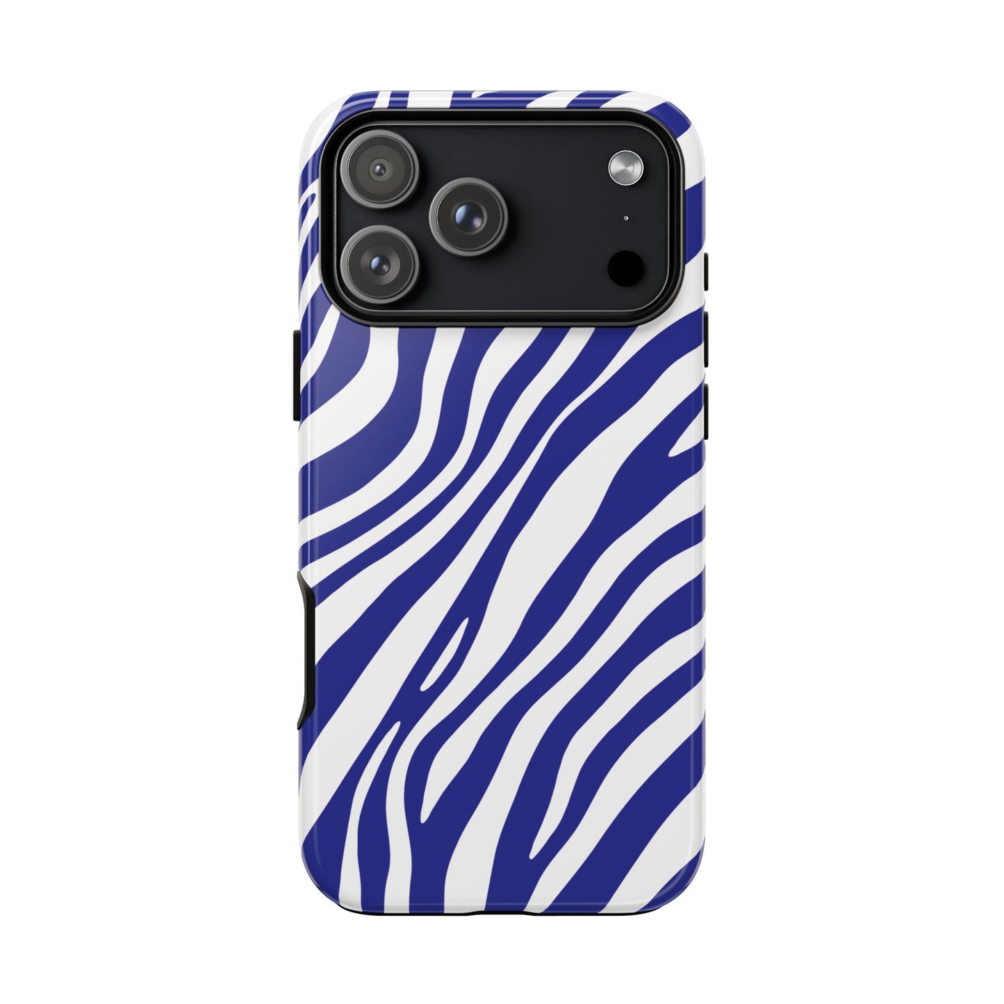 Modern Electric Blue Zebra Print Phone Case