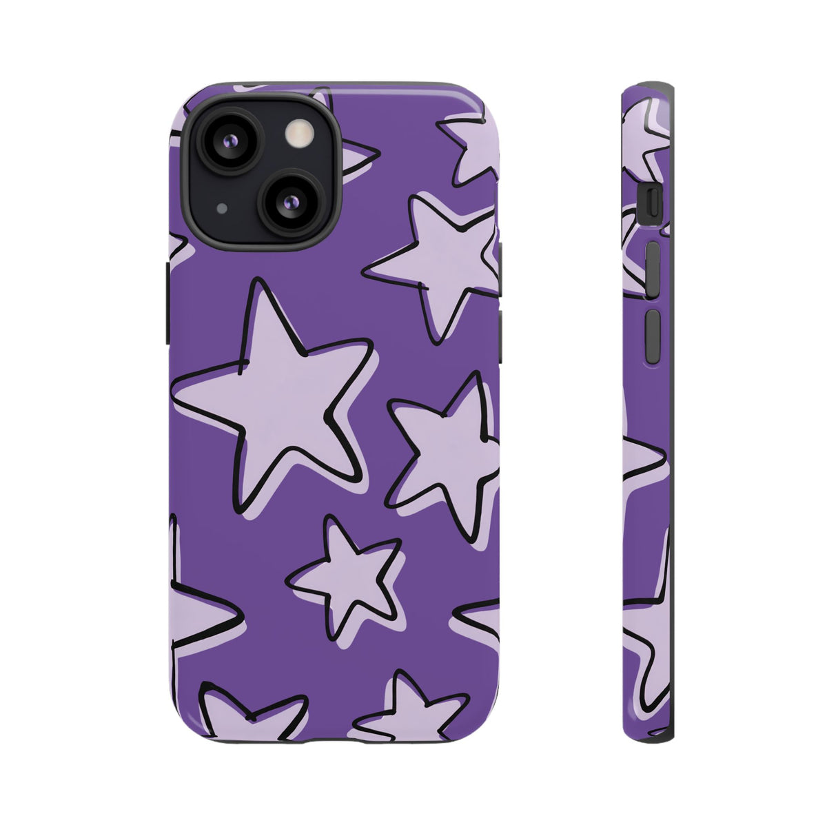 Violet Purple Doodle Star Phone Case