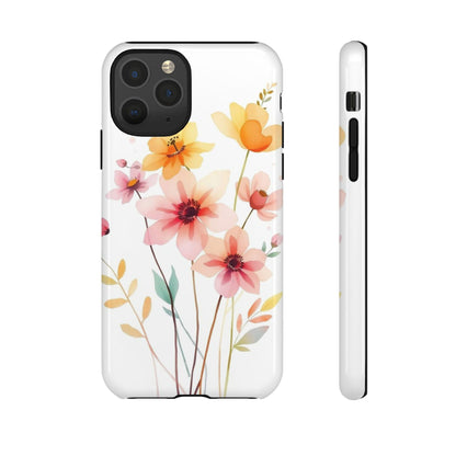 iPhone 11 Pro / Glossy Phone Case - Boho Chic Watercolour Blooms Design Phone Case