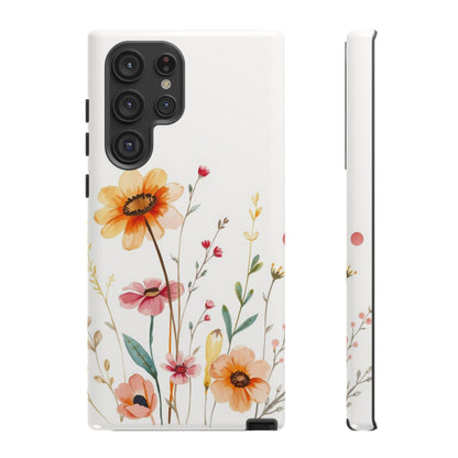 Samsung Galaxy S22 Ultra / Glossy Phone Case - Boho Chic Watercolour Wild Blooms Pattern Phone Case