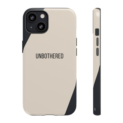 iPhone 13 / Glossy Phone Case - Sassy Statement Case ’Unbothered’ in Beige & Charcoal
