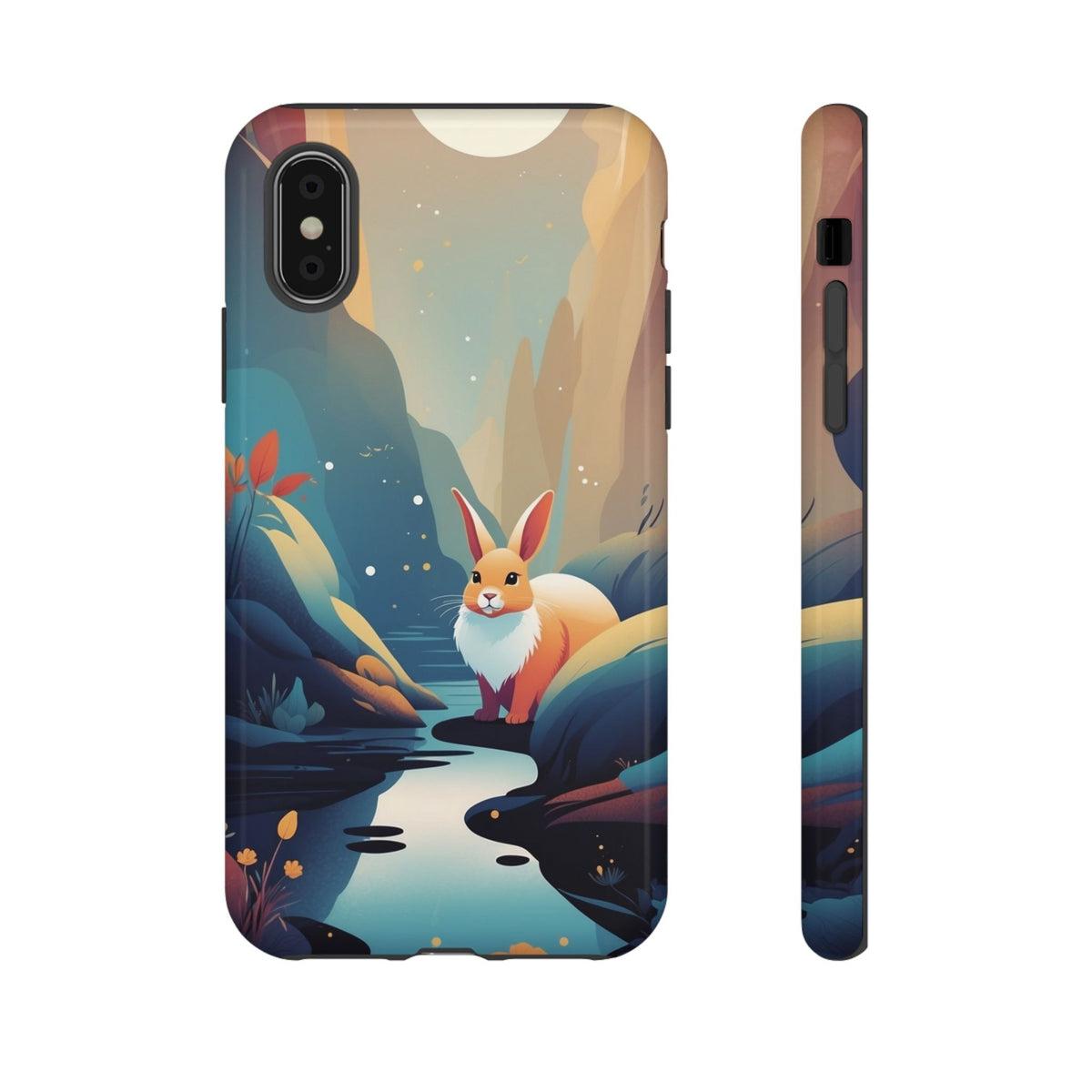 Stylised Rabbit Design Phone Case - Multicolor Phone Case - iPhone X / Glossy
