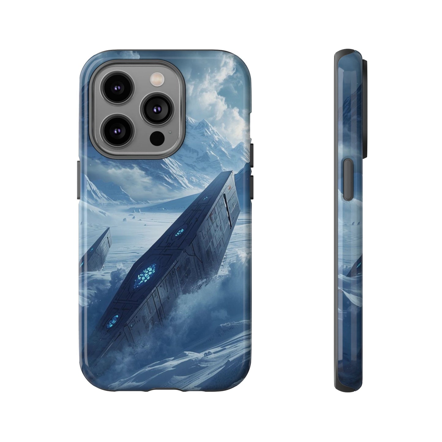 iPhone 14 Pro / Glossy Phone Case - Frozen Alien Wreckage Sci-fi Phone Case