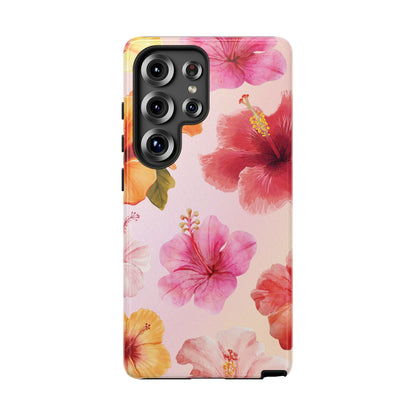 Samsung Galaxy S25 Ultra / Glossy Phone Case - ’Pink Hibiscus Pattern #2’ Phone Case