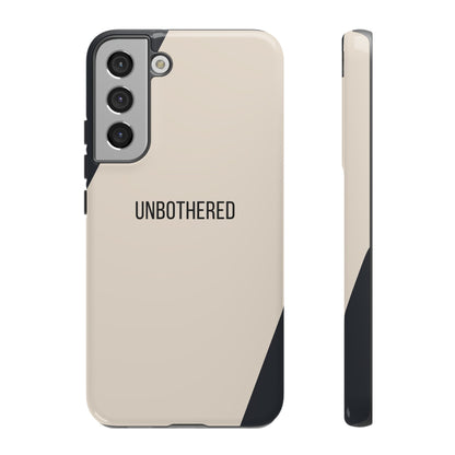 Samsung Galaxy S22 Plus / Glossy Phone Case - Sassy Statement Case ’Unbothered’ in Beige & Charcoal
