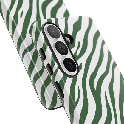 Stylish Sage Zebra Print Phone Case