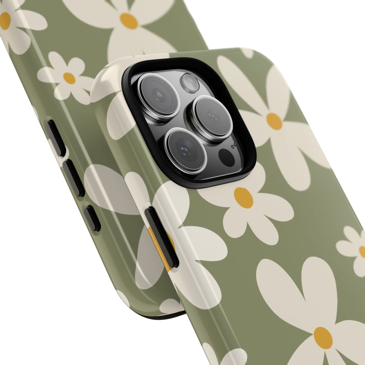 Chic Green Daisy Pattern Phone Case - Green Phone Case